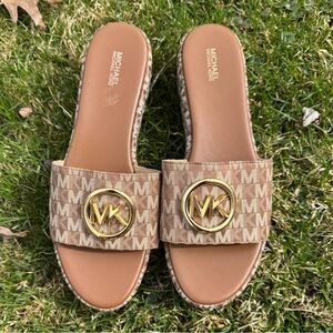 Michael Kors Tan Slide Sandals